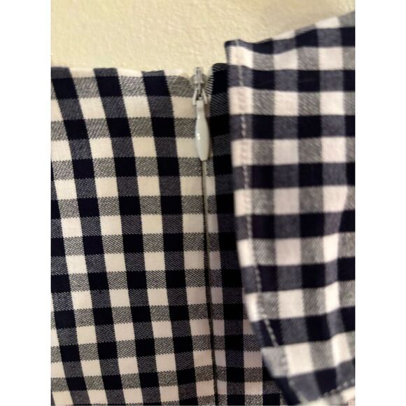 J McLaughlin Navy Gingham Ruffle Sleeveless Dress - Picture 5 of 5